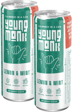 Young Monk - CALMNESS Drink - Infused with Herbs, Hemp, Zero Added Sugar - Lemon & Mint Flavour (Pack Of 2) - Buy 1, Get 1 Offer*