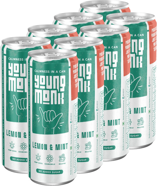 Lemon & Mint Flavour (Pack Of 8) Infused with Herbs, Hemp, Zero Added Sugar CALMNESS Drink