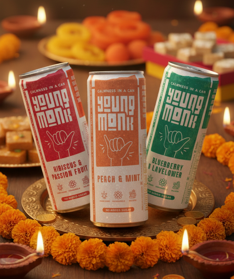 Young Monk - SPECIAL DIWALI OFFER PACK - Combo of Lemon & Mint, Peach & Ginger and Hibiscus & Passion Fruit (Pack Of 6)