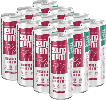 Hibiscus & Passion Fruit Flavor (Pack Of 12) Infused with Herbs, Hemp, Zero Added Sugar CALMNESS Drink