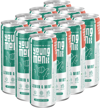 Lemon & Mint Flavour (Pack Of 12) Infused with Herbs, Hemp, Zero Added Sugar CALMNESS Drink