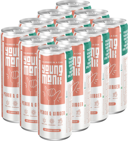 Peach & Ginger Flavour (Pack Of 12) Infused with Herbs, Hemp, Zero Added Sugar CALMNESS Drink