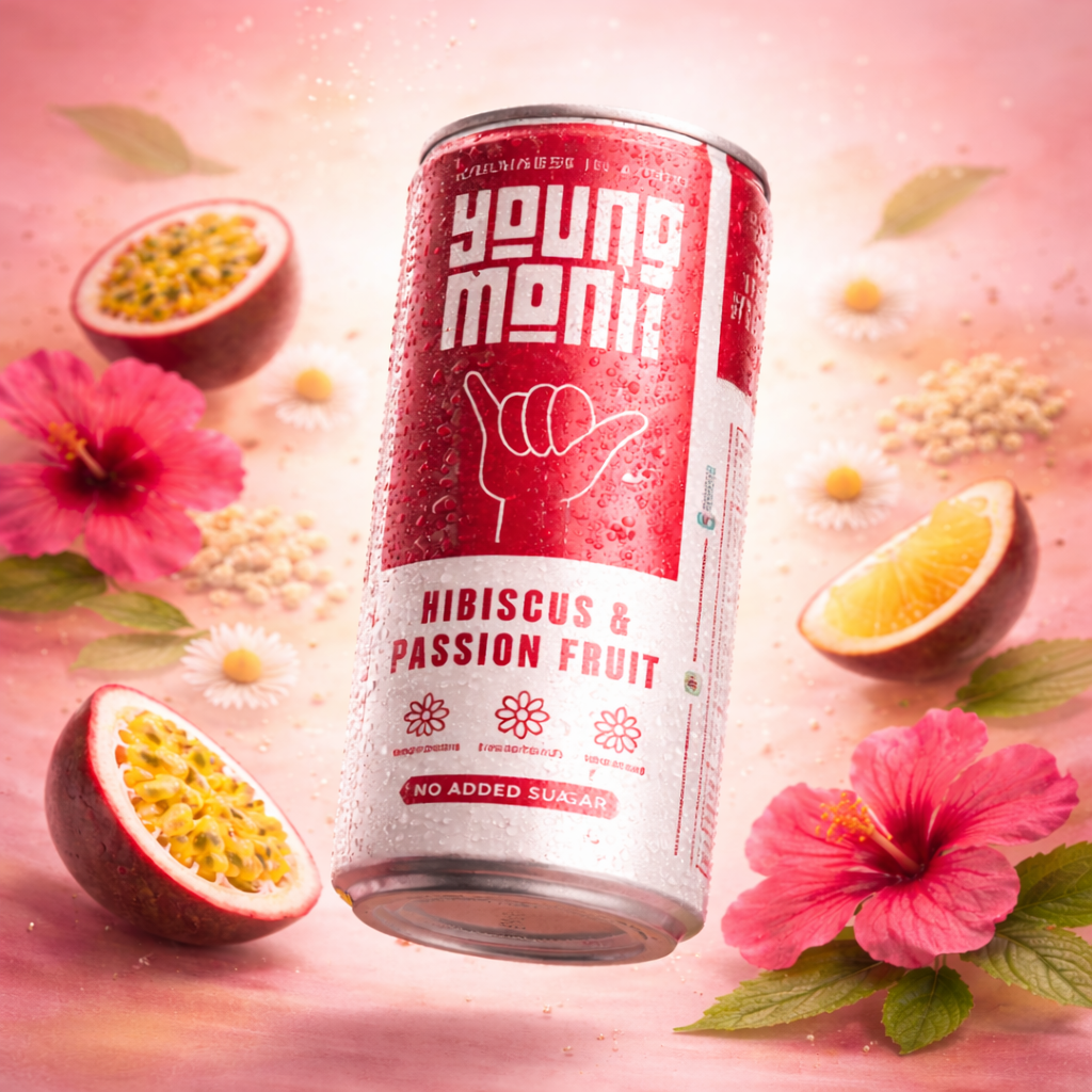 Hibiscus & Passion Fruit Flavour (Pack Of 4)  Infused with Herbs, Hemp, Zero Added Sugar CALMNESS Drink