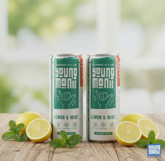 Lemon & Mint Flavour (Pack Of 2)Young Monk - Infused with Herbs, Hemp, Zero Added Sugar - CALMNESS Drink