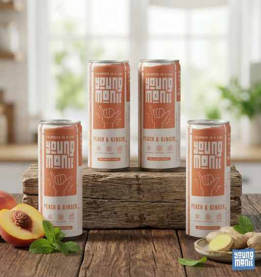 Peach & Ginger Flavour (Pack Of 4) infused with Herbs, Hemp, Zero Added Sugar CALMNESS Drink