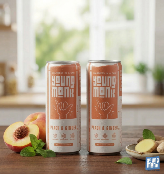 Peach & Ginger Flavour (Pack Of 2)  Infused with Herbs, Hemp, Zero Added Sugar CALMNESS Drink
